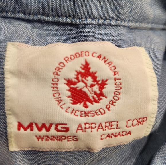 MWG Apparel Corp | Blue Chambray Western Cowboy Shirt - Pro Rodeo Canada - Picture 13 of 15